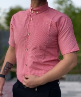 پیراهن اسپرت طرح LC رنگ صورتی چهارخونه