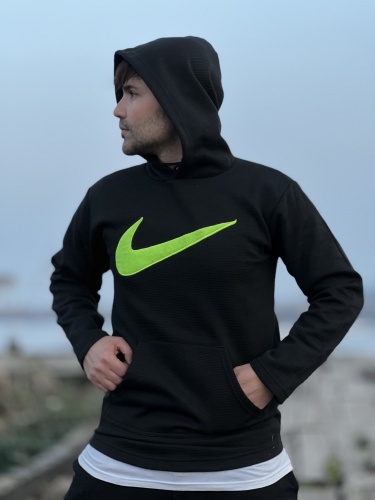 هودی قواره دار کبریتی Nike مشکی فسفری