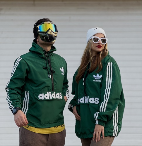 کاپشن شمعی نیم زیپ Adidas سبز