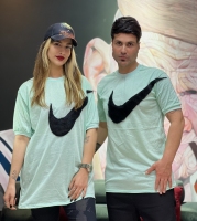 تیشرت آستین کوتاه Nike خزدار رنگ فیروزه ای روشن